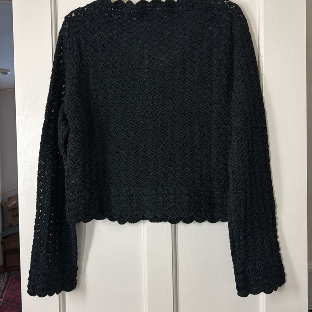J.Crew Collection Crochet cropped cardigan sweater BS948 - Picture 11 of 12